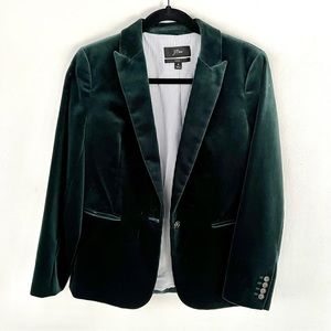 Emerald green velvet blazer